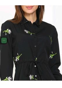 Floral Black Shirt Dress