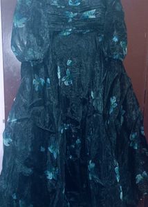 Black &amp; Blue Organza Gown