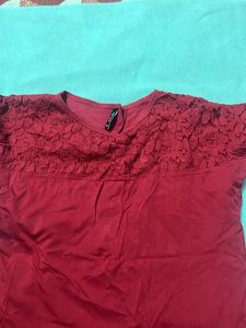 Burgundy Lace Top