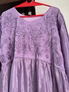 Afghani Silk Elegant Purple Tunic Set
