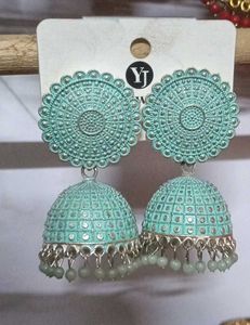 Turquoise Jhumka Earrings