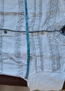 White Embroderied Short Kurta For Boy