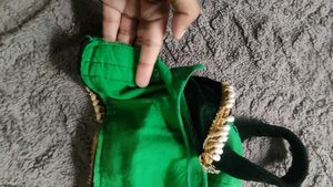 Velvet Green Back Knot Blouse
