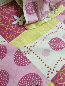 Floral Single Bedsheet With One Pillow Cover