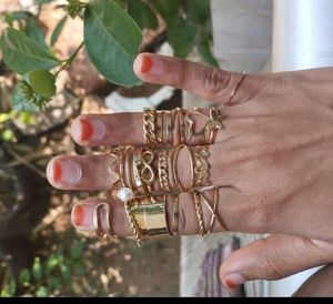 Gold Plated Stackable Rings (25 Piece)
