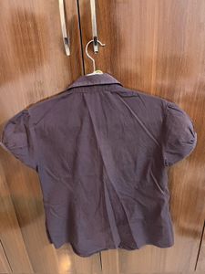 Cute Purple Puff Sleeve Shirt