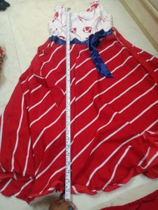 Red Frock For 10 Year Girl. Looks Beautiful.