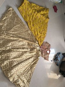 Golden ,Yellow Embroidered Lehenga With Blouse