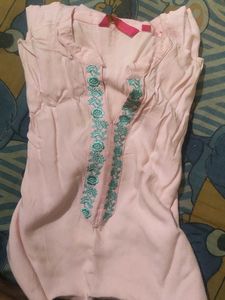 Pink Embroidered Kurta
