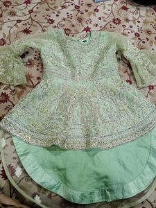 Elegant Mint Pakistani Sharara Dress