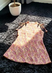 Paisley Print Sleeveless Mini Dress