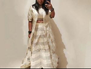 Biba Crop Top And Skirt Set With Long Coat
