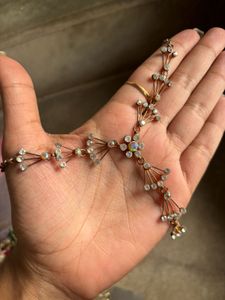 American Diamond Studded Necklace With Earing