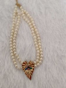 Moti Work Antic Pendent Necklace