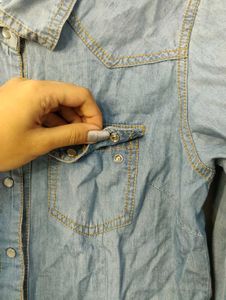 Denim Button-Down Shirt Vintage Y2k