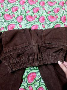 Brown Wide Leg Cargo Pants