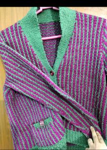 Hand Knitted Magenta Sweater