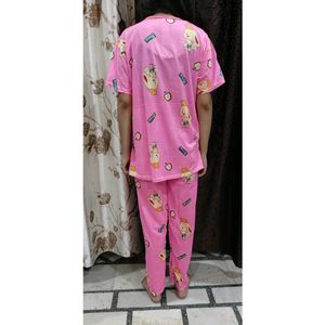 Women Printed Multicolour Night Suit