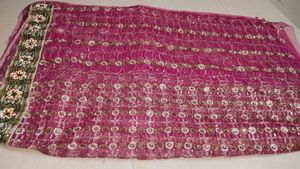 Elegant Pink Embellished Saree