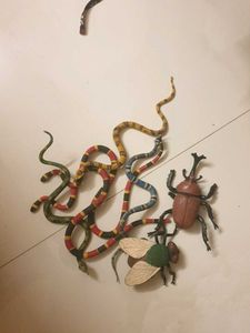 Toy Animal Figures - Snakes & Insects