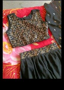Black Embellished Kurta Set