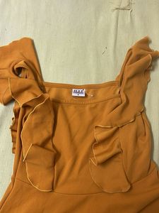 Mustard Ruffle Dress