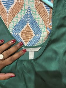 Green Satin Tank Top