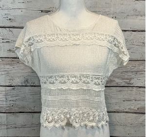 NUON Blouse Crochet & Lace Off White