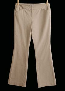 beige Flare Leg Trousers