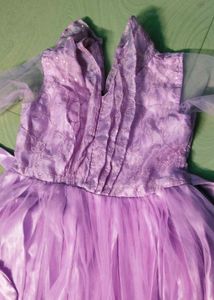 Beautiful Lavender Colour Net Ethnic Gown