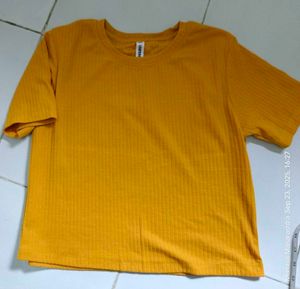 Mustard Ribbed T-Shirt