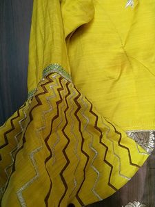 Brown &amp; Gold Lehenga with Dupatta
