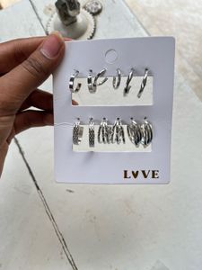 6 Sliver Earrings Combo