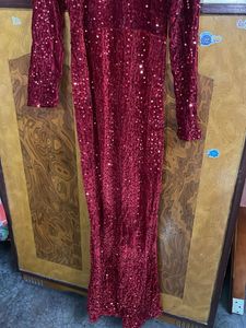 Red Velvet Sequin dress Party Wear