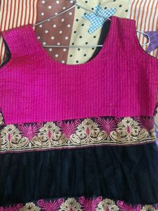 Pink &amp; Black Tiered Dress