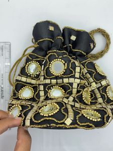Elegant Beaded Drawstring Purse