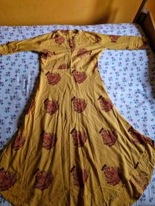Mustard Yellow Anarkali Kurti