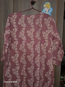 Dusty Rose Floral Print Kurti - Size XXL