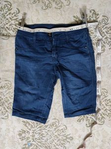 Navy Blue Thigh Length Shorts