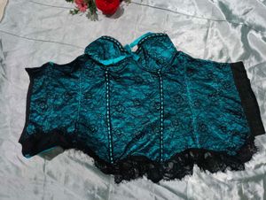 ImportedTeal Lace Corset Top