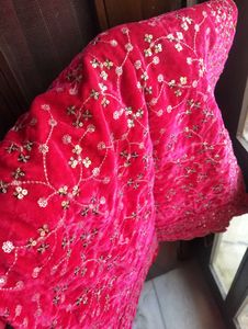 Sequin Embroidered Velvet Shawl Dupatta Full Size
