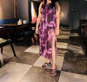 Abstract Print Maxi Dress