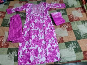 pink kurti set