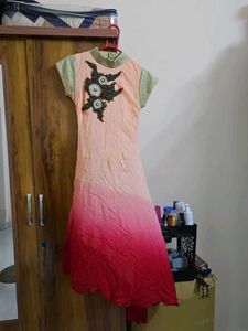 Peach to Red Ombre Special Occasion Dress