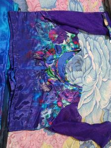 Colorful satin saree