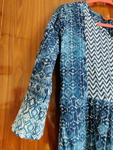 Blue Printed Anarkali Kurta