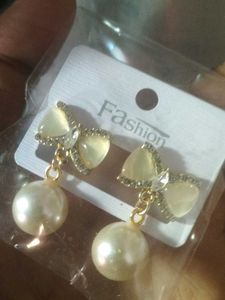 Bow Pearl Drop Earrings