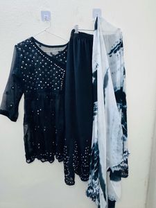 Mirror Work Black Chikankari Set 🖤
