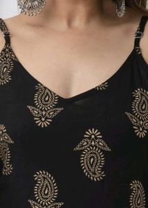 Elegant Black Printed Kurta Set