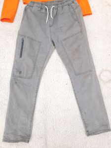 Cargo Jeans + Orange Top Combo
